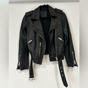 Gently worn All Saints Leather Moto Jacket! Size 0